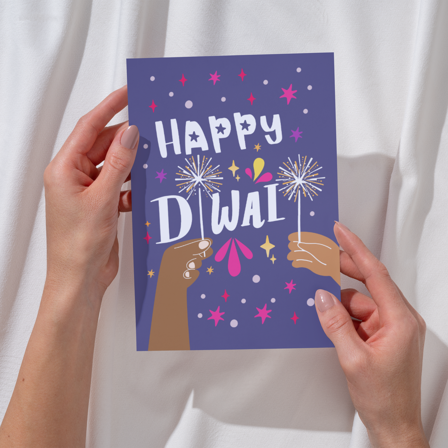 Happy Diwali Greeting Card | Colourful Sparkler Card | Diwali Celebration Card | Festival of Lights Card | Diwali Greetings