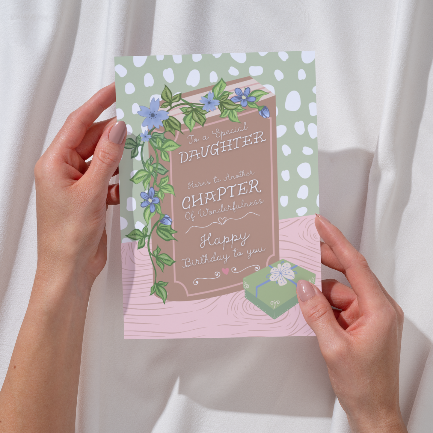 Sentimental Daughter Birthday Card - Cute Book Illustration - "Here's to Another Chapter" - Daughter Gift - Daughter Birthday Card - Daughter Love Card