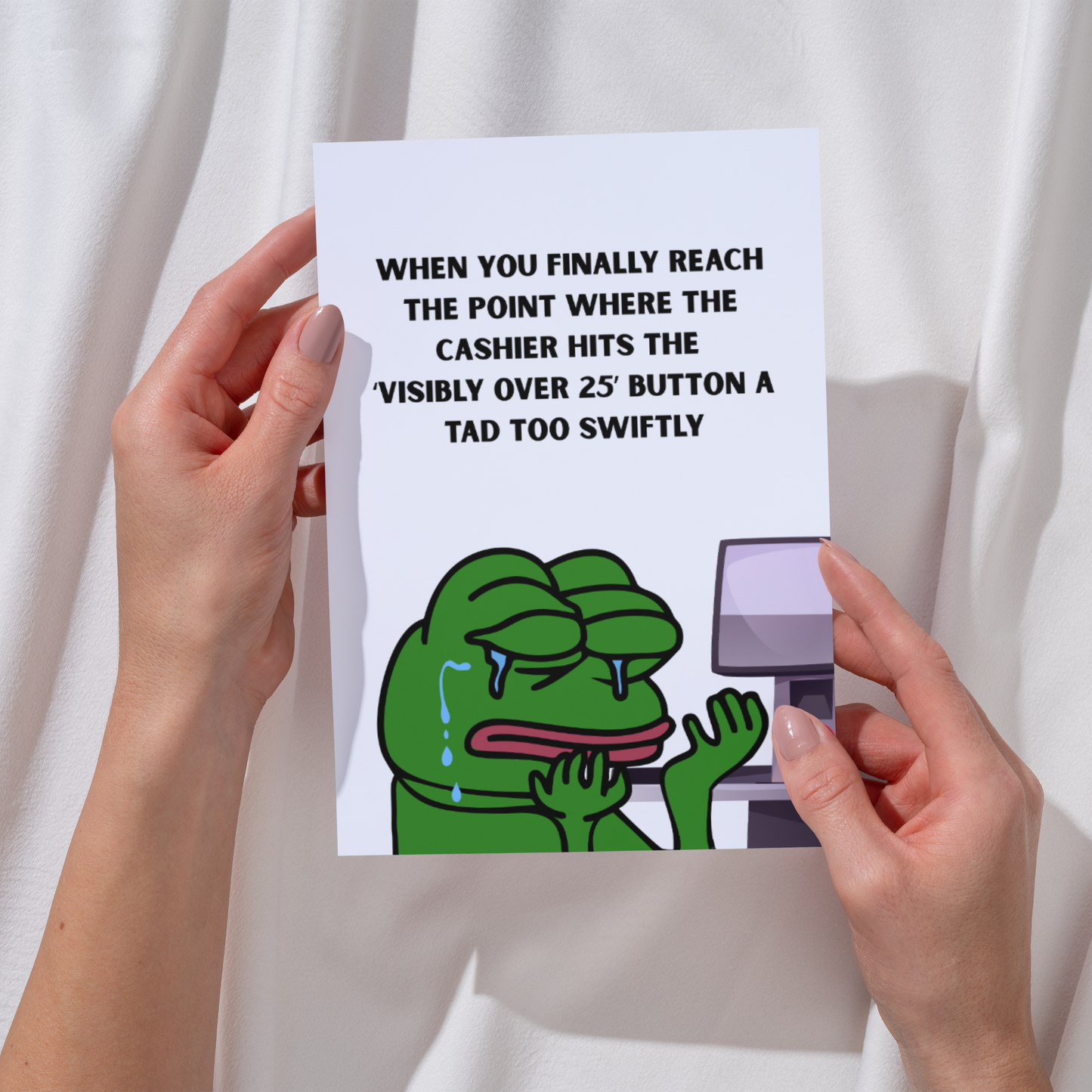 Hilarious Viral Pepe the Frog Meme – Funny Birthday Greeting Card for Over 25's – Unique Humour Card for Men & Women