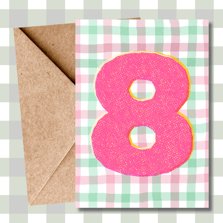 Colourful Kids Number Birthday Card - 8th Birthday Card for Kids | Vibrant fun greeting card