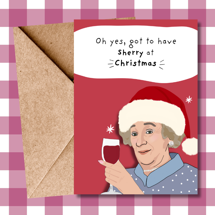 The Royle Family funny Nana Nan Norma Sherry at Christmas Christmas Card - for Royle Family Fans
