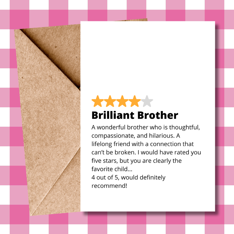 Brother Star Rating funny Birthday Card - Cheeky Banter for His Special Day