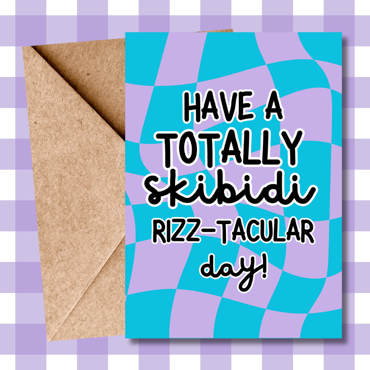 Skibidi Rizz birthday card - Vibrant Skibidi Rizz Birthday Card – Trendy TikTok Inspired!