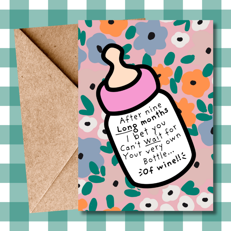 Funny Baby girl Congratulations Card | New Baby Card for Mum | Humour Gift for New Mum | Baby Shower Greeting card