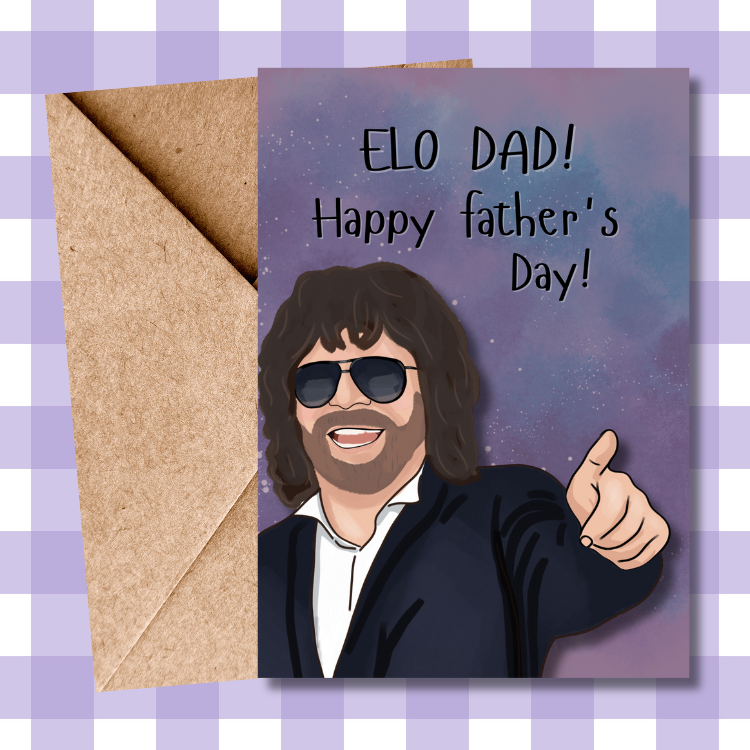Jeff Lynne ELO Father's Day Card - Electric Light Orchestra Pun Card for Dad - Unique ELO Fan Gift - Music Lover Gift