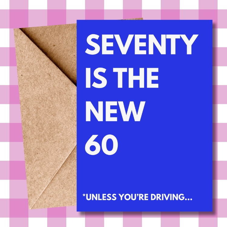 funny 70th birthday card, 70th milestone card, humorous birthday card, 70th birthday gift
