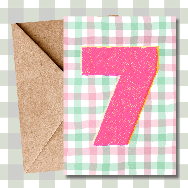 Colourful Kids Number Birthday Card - 7th Birthday Card for Kids | Vibrant fun greeting card