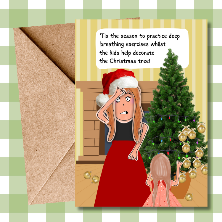 Hilarious Kids Decorating Christmas Tree Greeting Card | Funny Christmas Card for Parents | Comedy Sketch Illustration | Christmas Humour