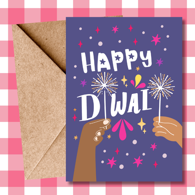 Happy Diwali Greeting Card | Colourful Sparkler Card | Diwali Celebration Card | Festival of Lights Card | Diwali Greetings