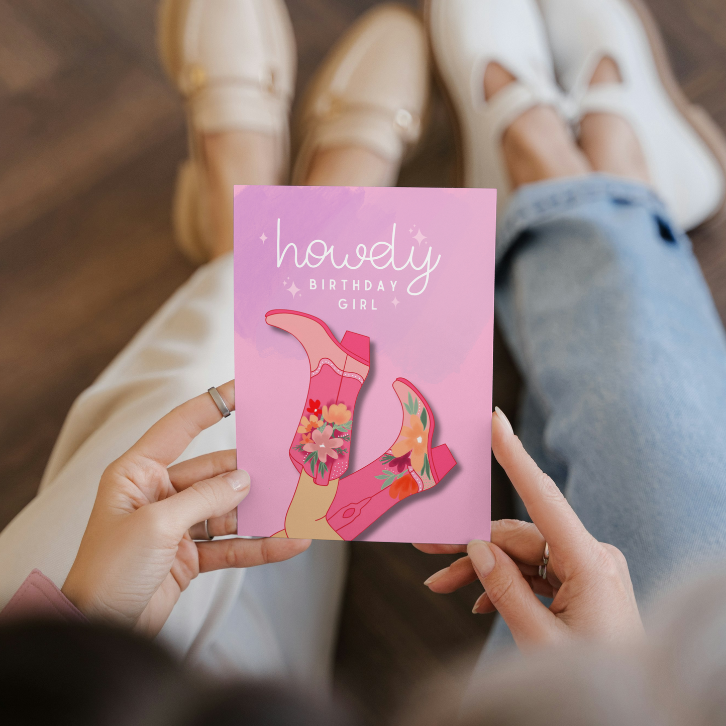 Howdy Birthday Girl - Floral Cowboy Boots Birthday Card for Her | Handmade Greeting Card for Women | Western Themed Birthday Card