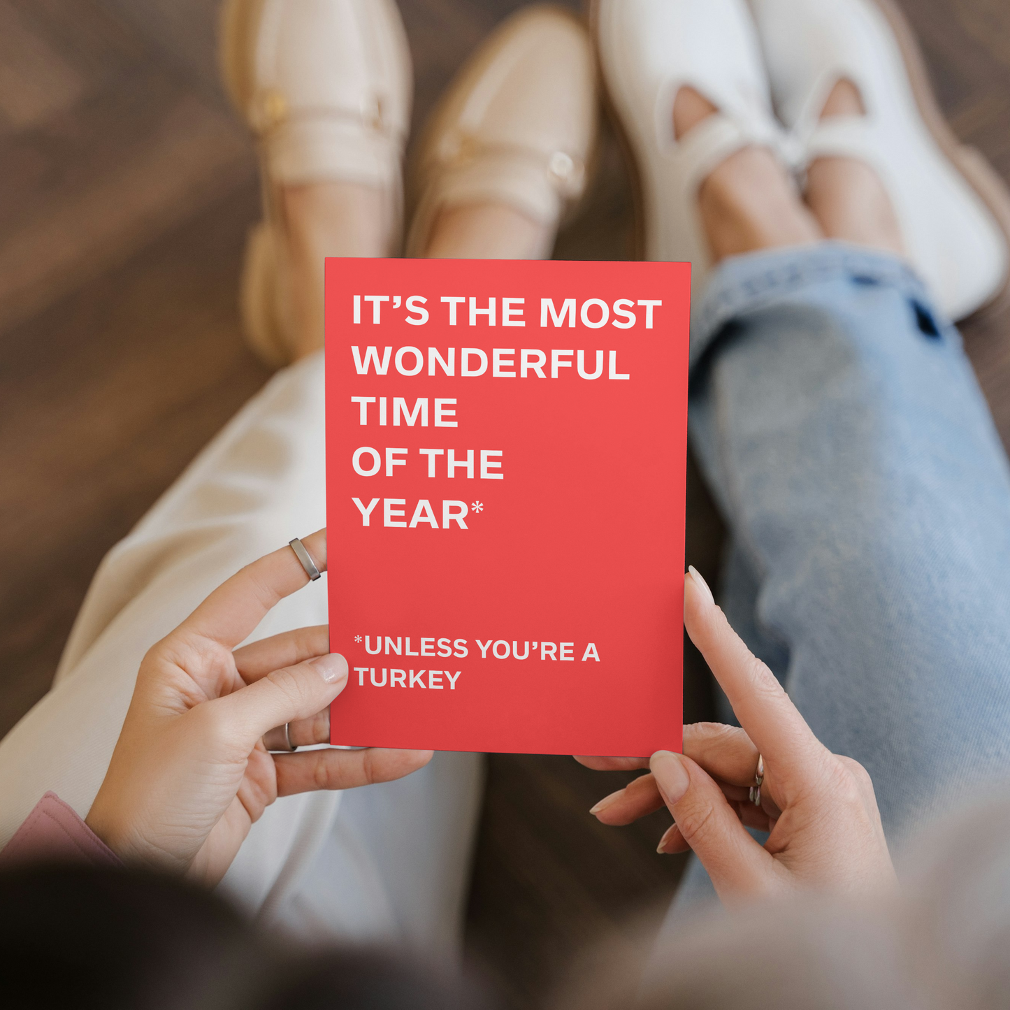 Funny Christmas Card - "It's the Most Wonderful Time of the Year" – Unless You're a Turkey - Humorous Christmas Greeting Card – Perfect for Friends & Family