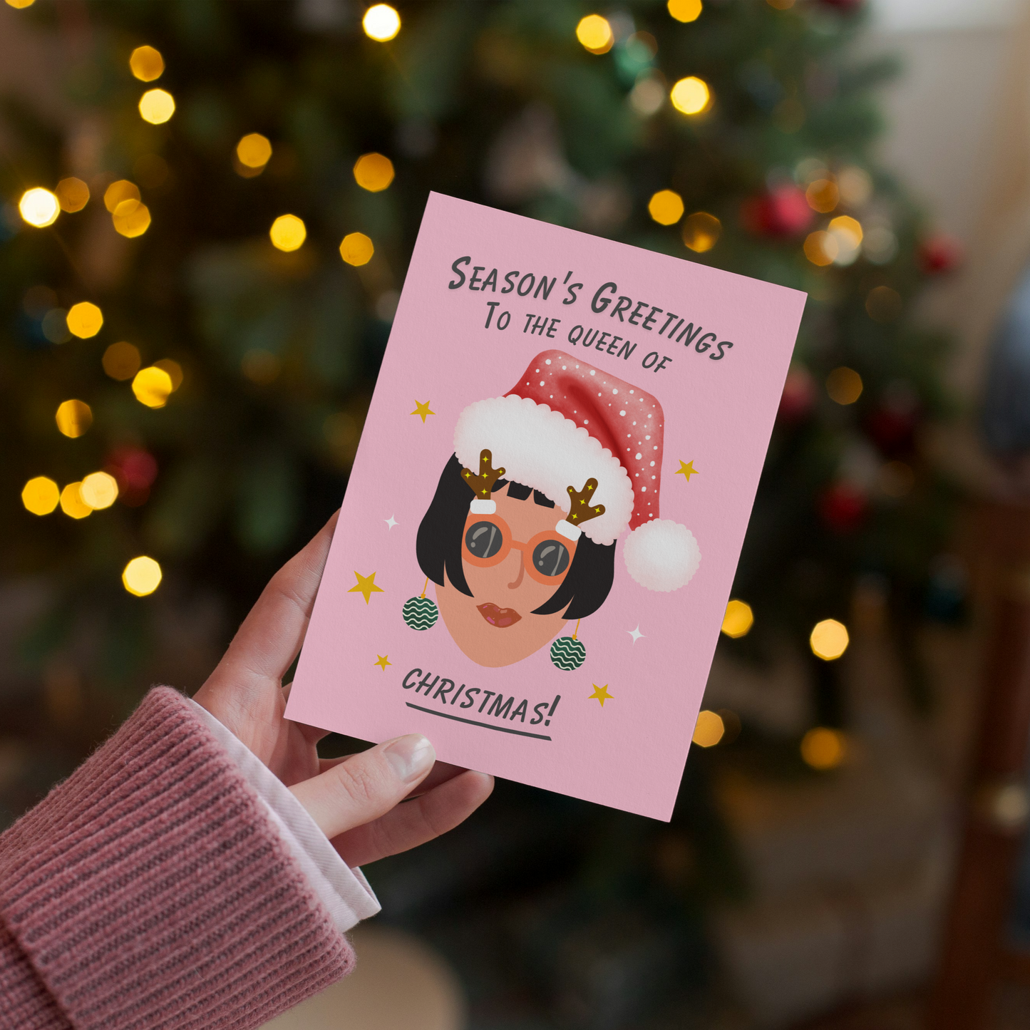 To the Queen of Christmas Greeting Card | Christmas Card for Her | Christmas Enthusiast | Cute OTT Christmas Design | Christmas Greeting