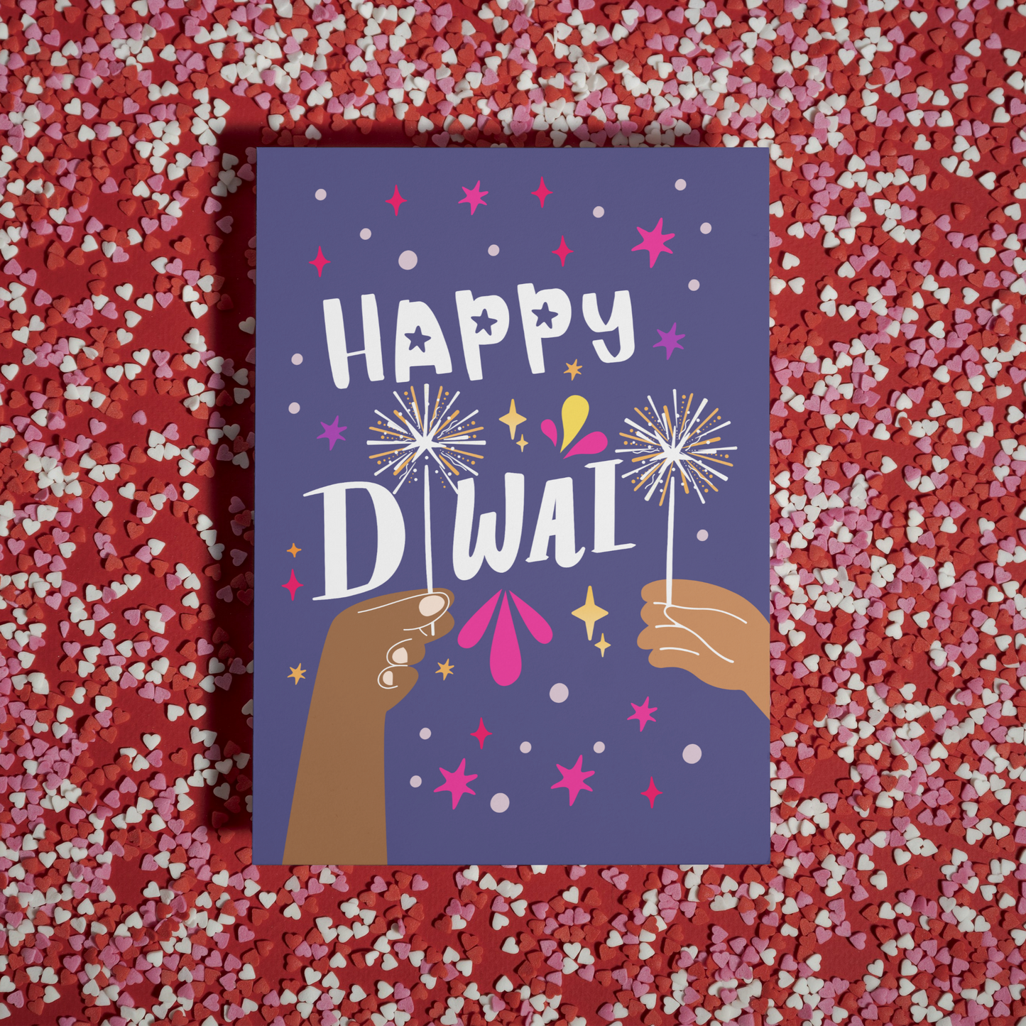 Happy Diwali Greeting Card | Colourful Sparkler Card | Diwali Celebration Card | Festival of Lights Card | Diwali Greetings