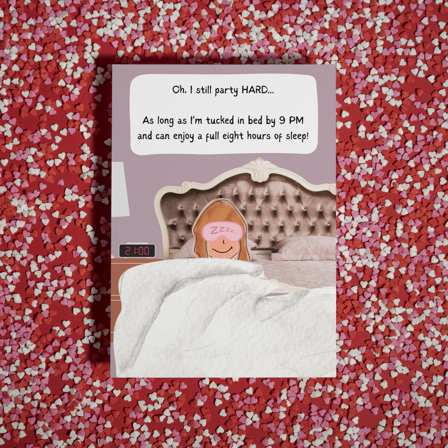 Funny Birthday Card — Party Hard 'Til 9PM — Humorous Banter Card for Him, Her, Friends — Witty Birthday Greeting — Humorous Party Card