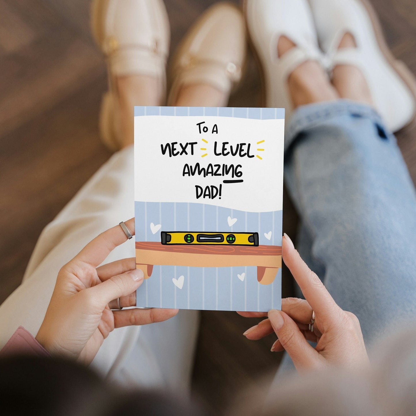 Funny, pun , Father's Day Card, For Dad, level , DIY , builder , best dad, handy man , next level dad