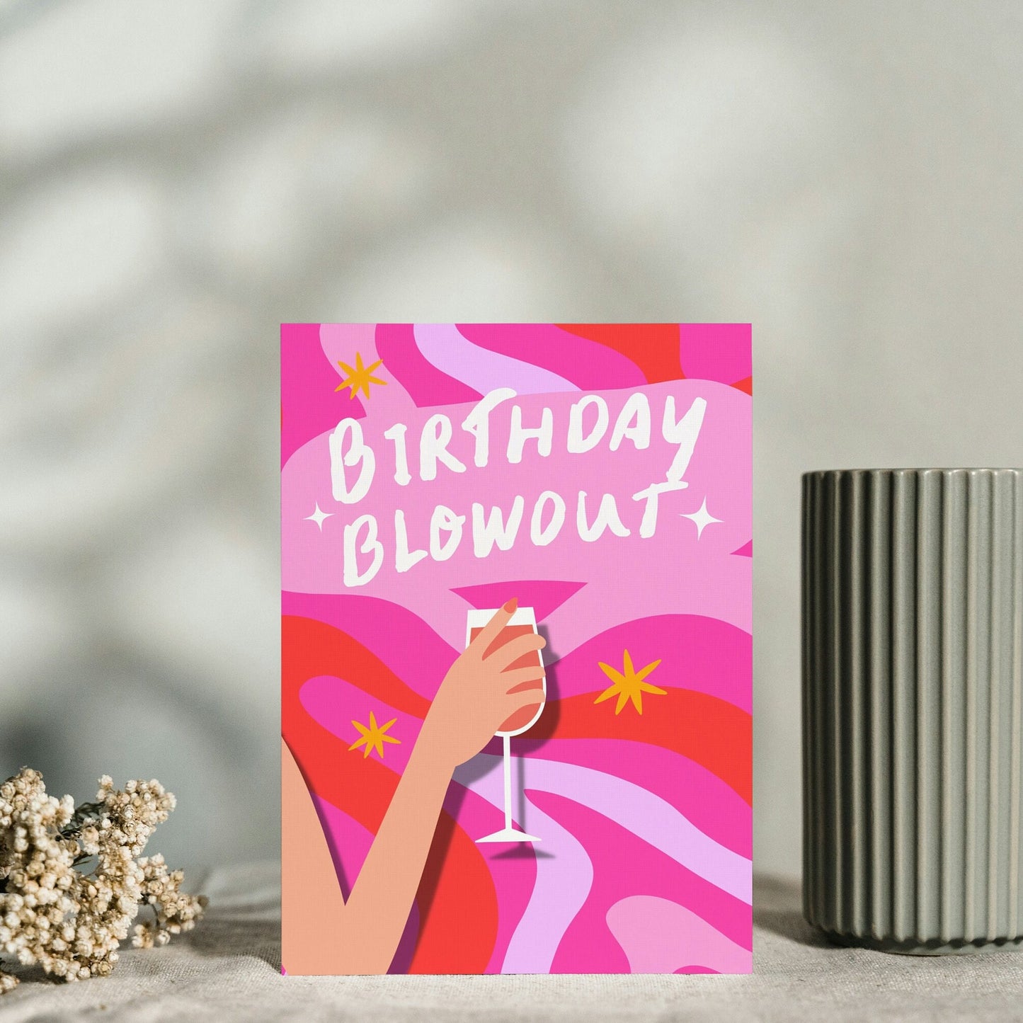Funny Birthday Blow Out Cocktail Card - Unique Birthday card for Mum for sister for daughter for best friend