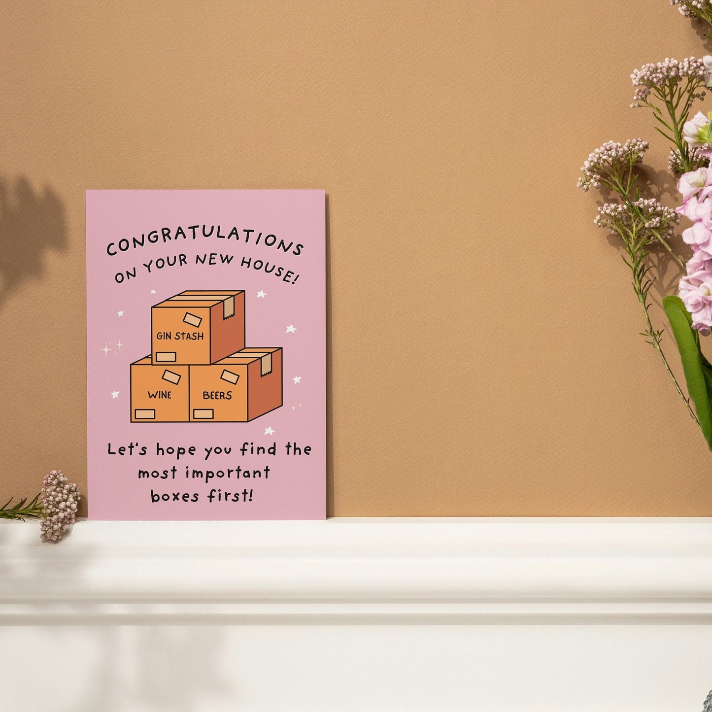 Funny Moving Home Card - Congratulations on the New House - Homeowner Gift - Alcohol Stash Greeting Card