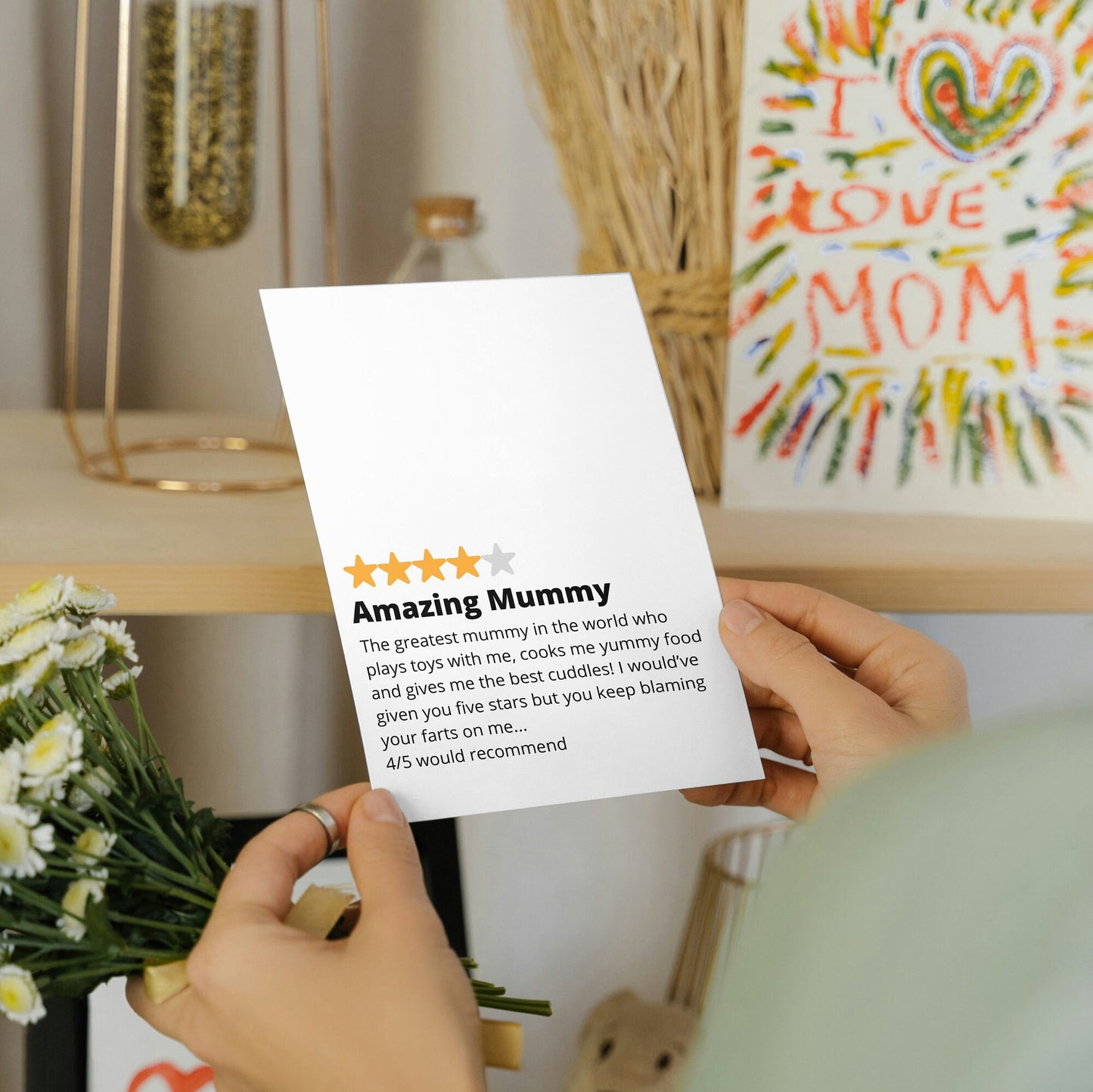 Funny Mother's Day Card - Humorous Mummy Review - 4 Stars Mummy Gift