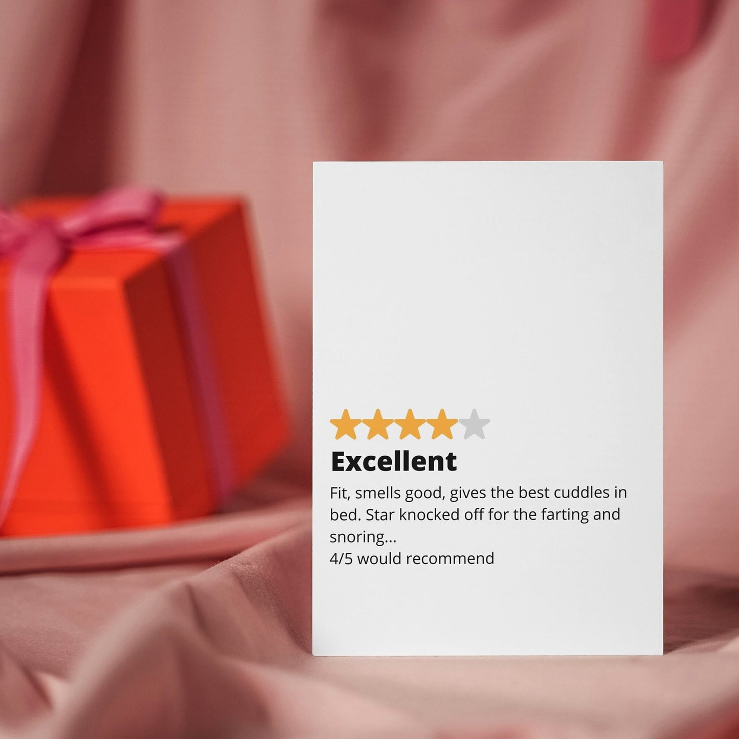 Funny Valentines Day Card - 4 Star Review - Excellent, Would Recommend - Funny Valentines gift for him, for her, for them