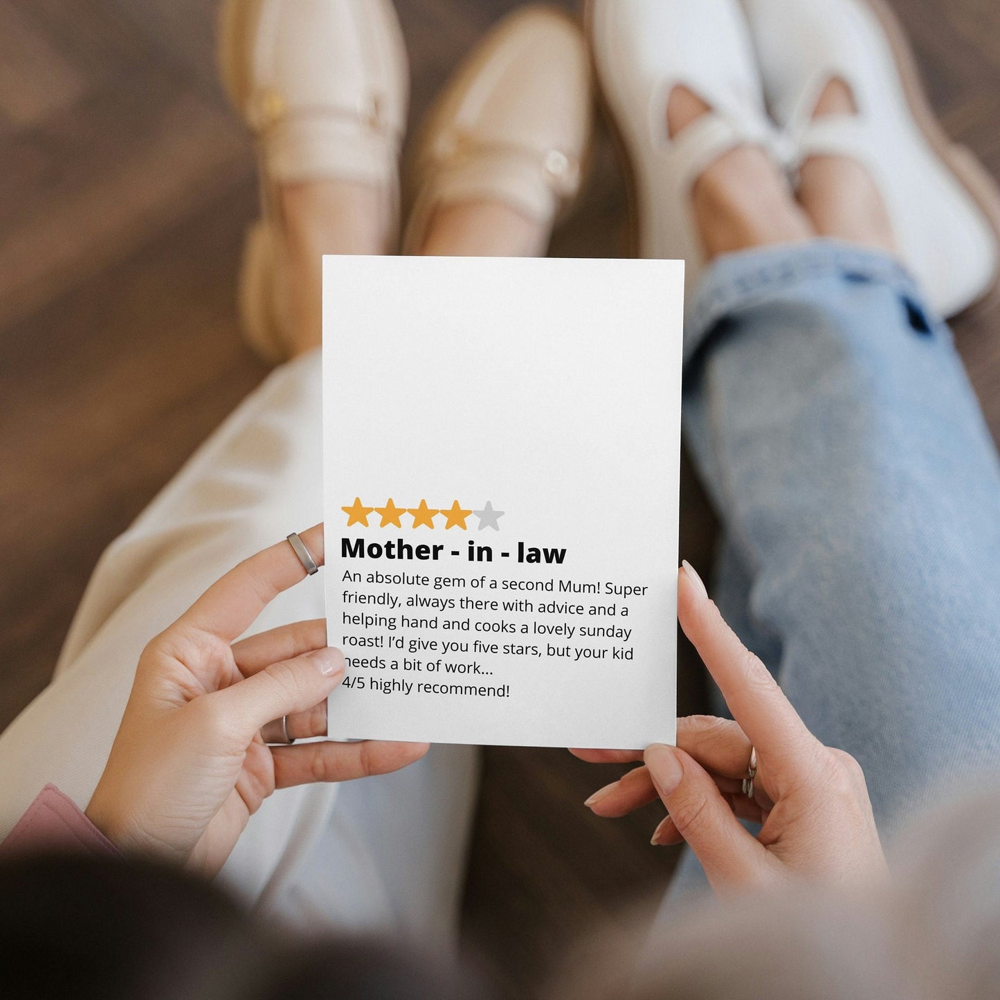 Humorous star rating Mother's Day card for mother in law, Perfect from daughter in law