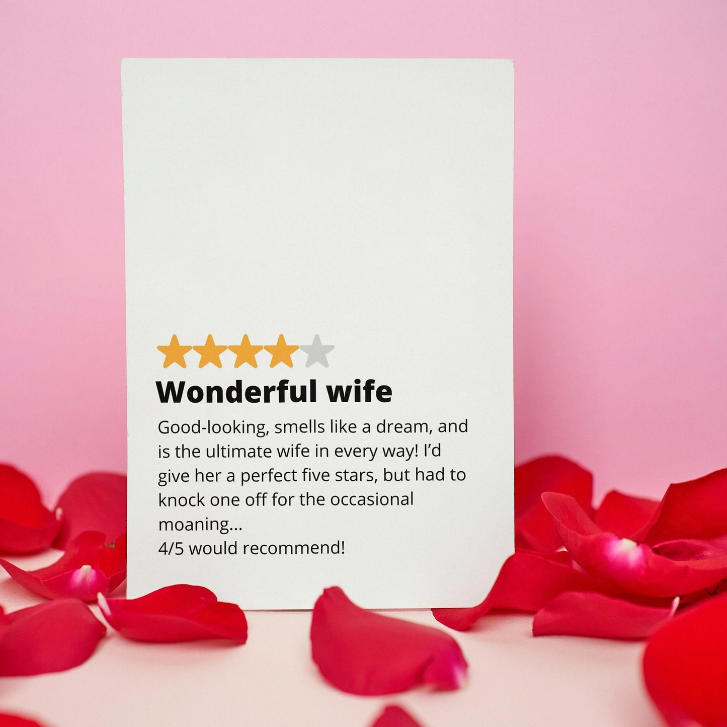 Funny Wife star rating, valentines card - anniversary, birthday, valentines from husband, him, wife, her - trending greeting card