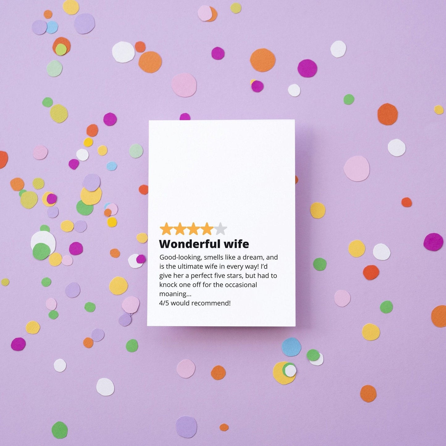 Funny Wife star rating, valentines card - anniversary, birthday, valentines from husband, him, wife, her - trending greeting card