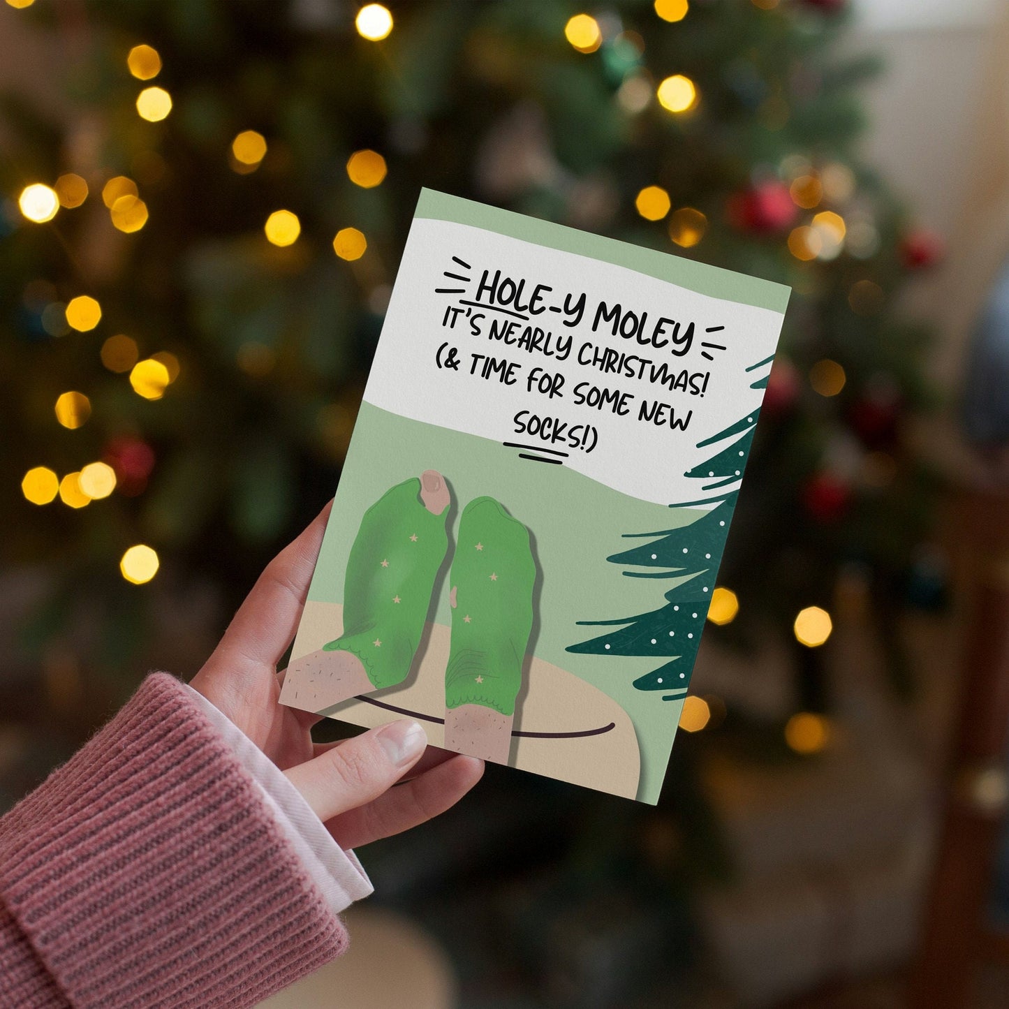 New Socks Old Socks with holes in them Funny Sock Present Christmas Card For him For her For son For daughter For brother For sister for all