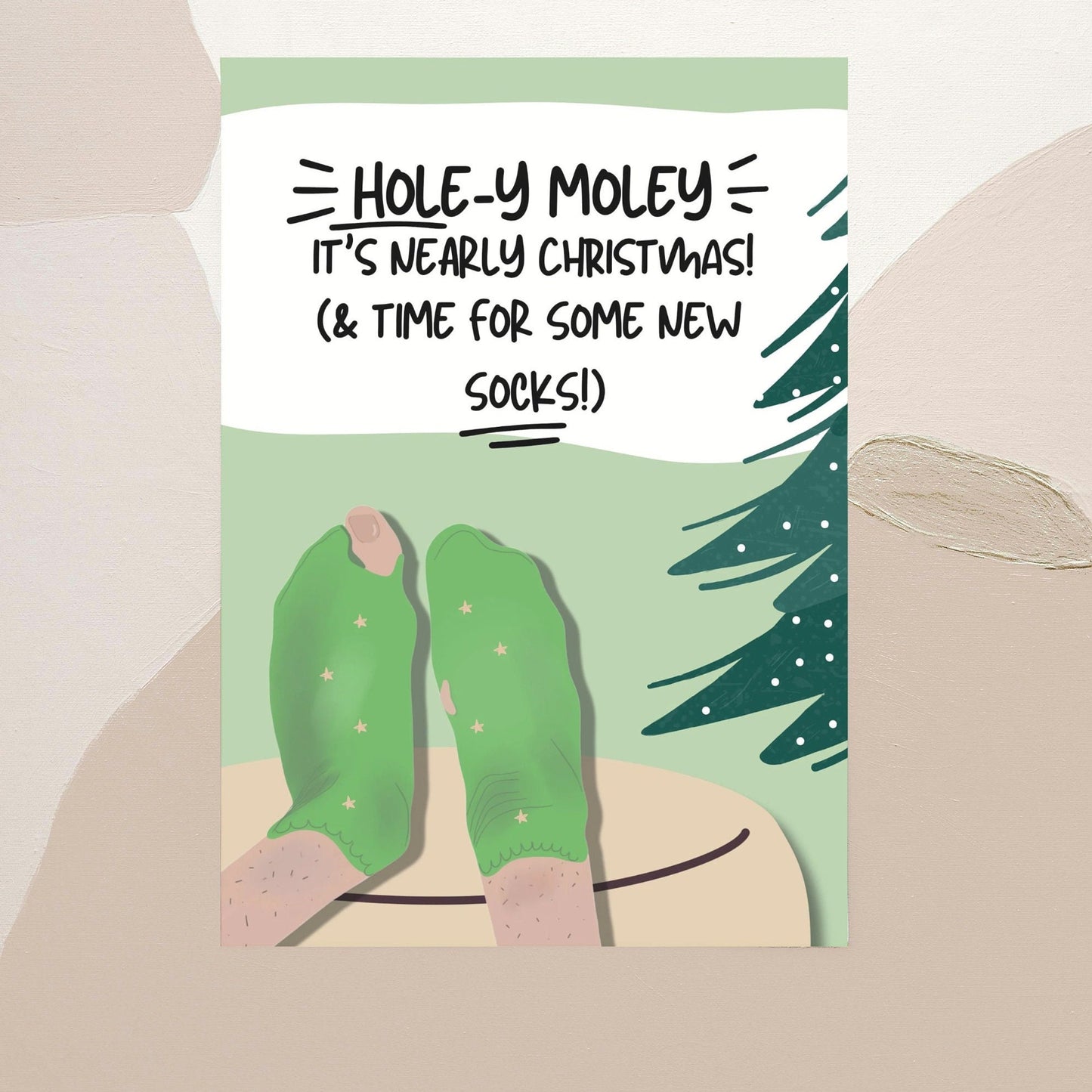 New Socks Old Socks with holes in them Funny Sock Present Christmas Card For him For her For son For daughter For brother For sister for all