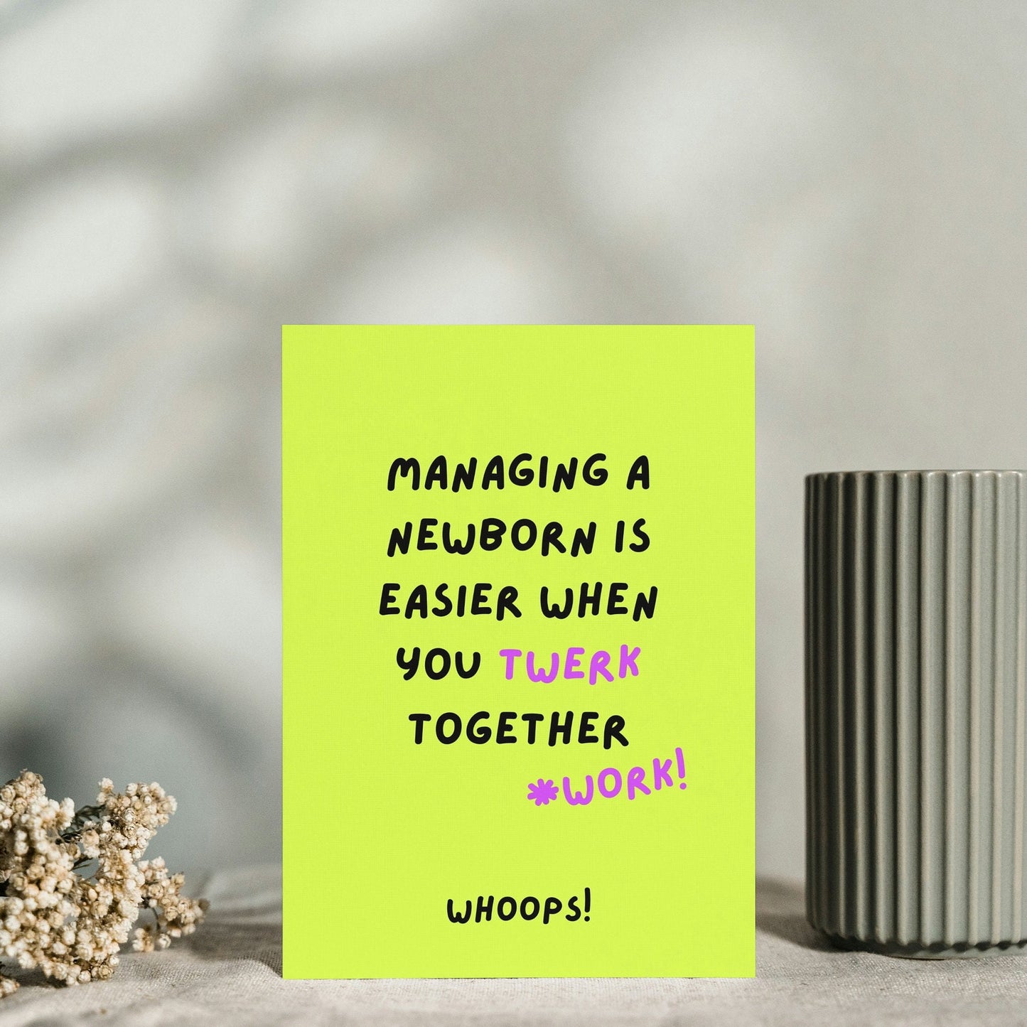 New Baby, New Born, Mum to be, congratulations on new baby, Pregnancy, Funny, Typo, Auto Correct, Greeting Card, For her, For him