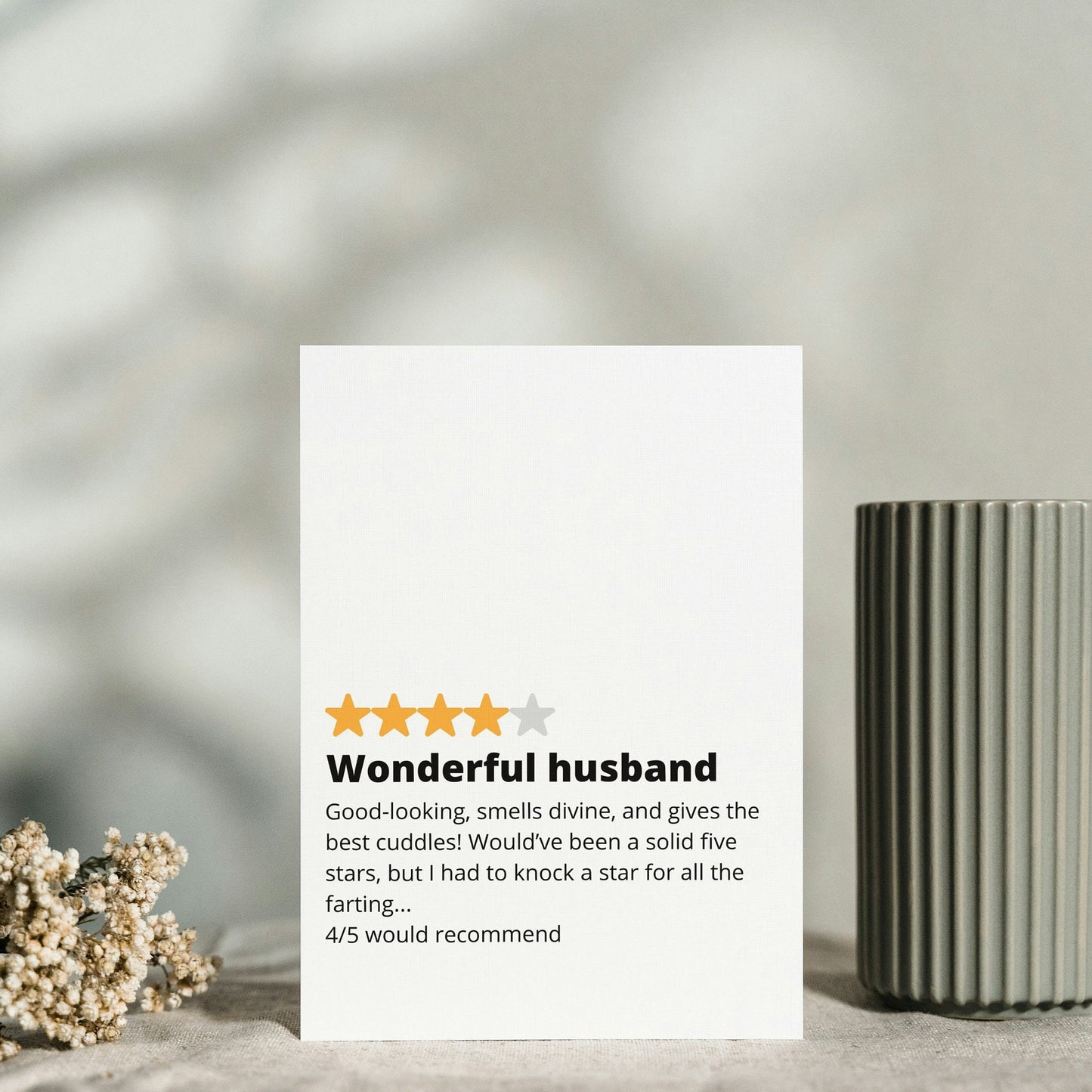 Cheeky Valentine's Day Card for My Wonderful Husband - Sweet & Humorous Gift