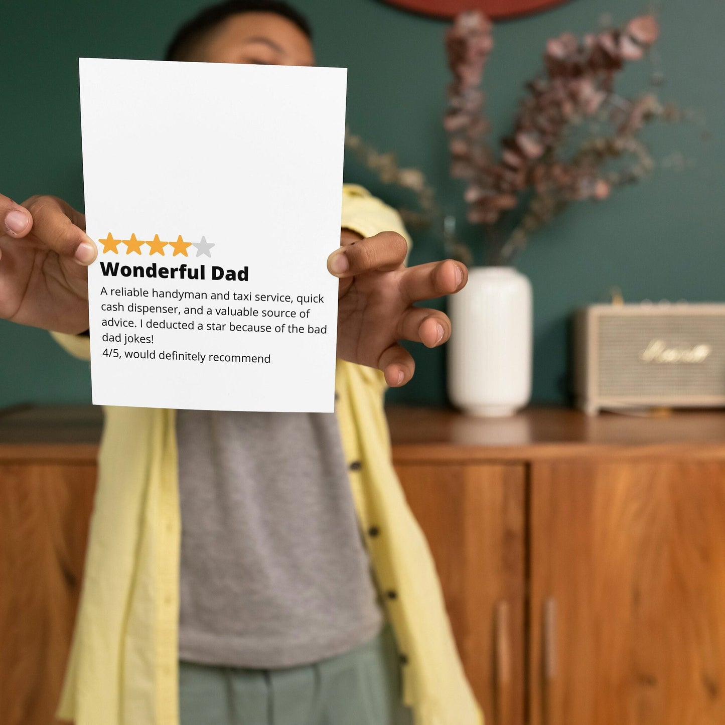 Funny Dad Birthday Card - Hilarious Star Rating Card - Perfect Novelty Gift for Dad - Dad Jokes Card- for him - for dad