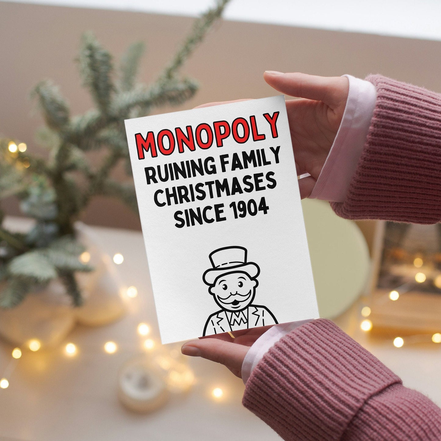 Funny Monopoly Christmas Card | Holiday Card for Gamers & Families - Ruining Family Christmas Since 1904