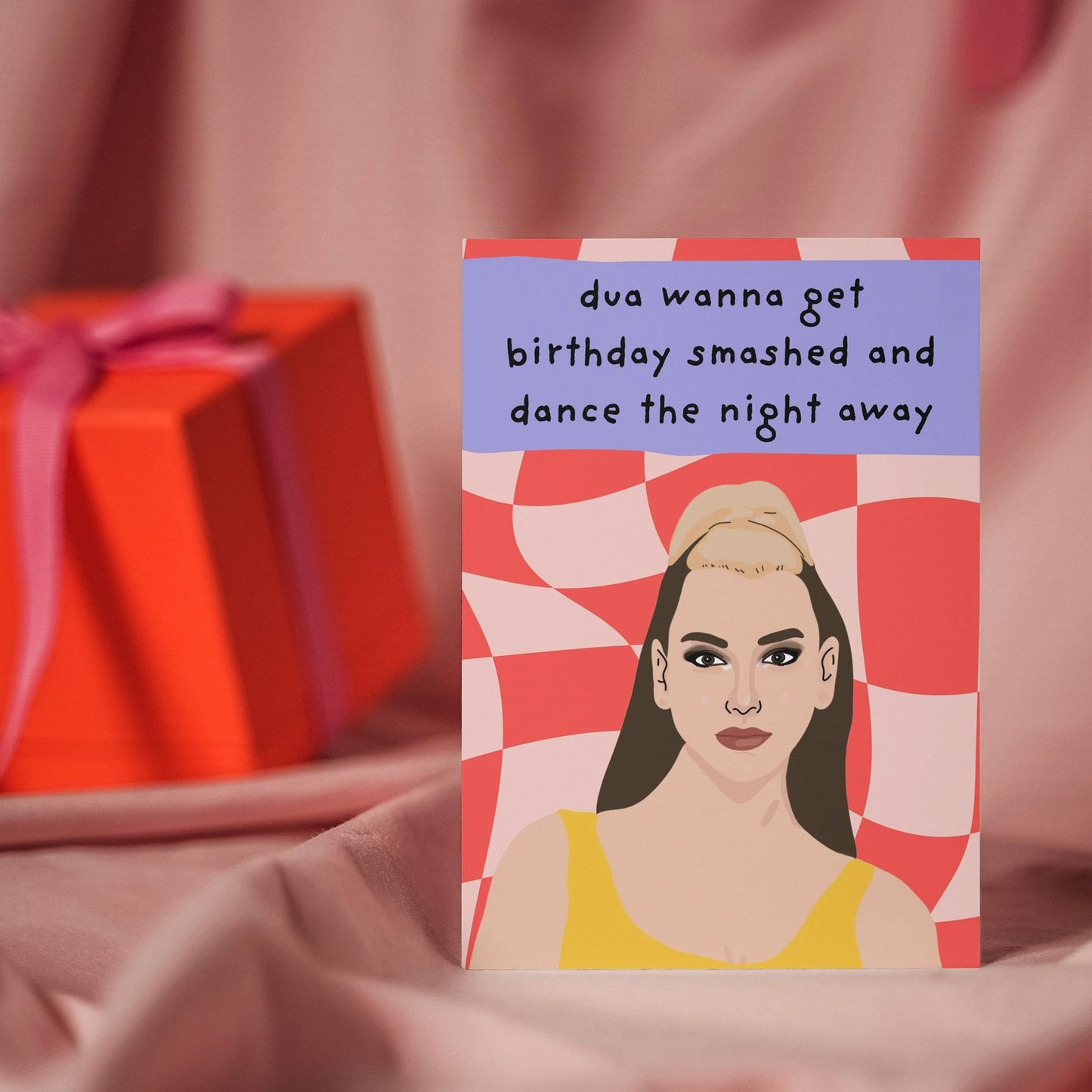 Funny Dua Lipa Pop Music Singer Birthday Card - Unique Musician Inspired Greeting Card - For her, For him, For Dua Lipa fans