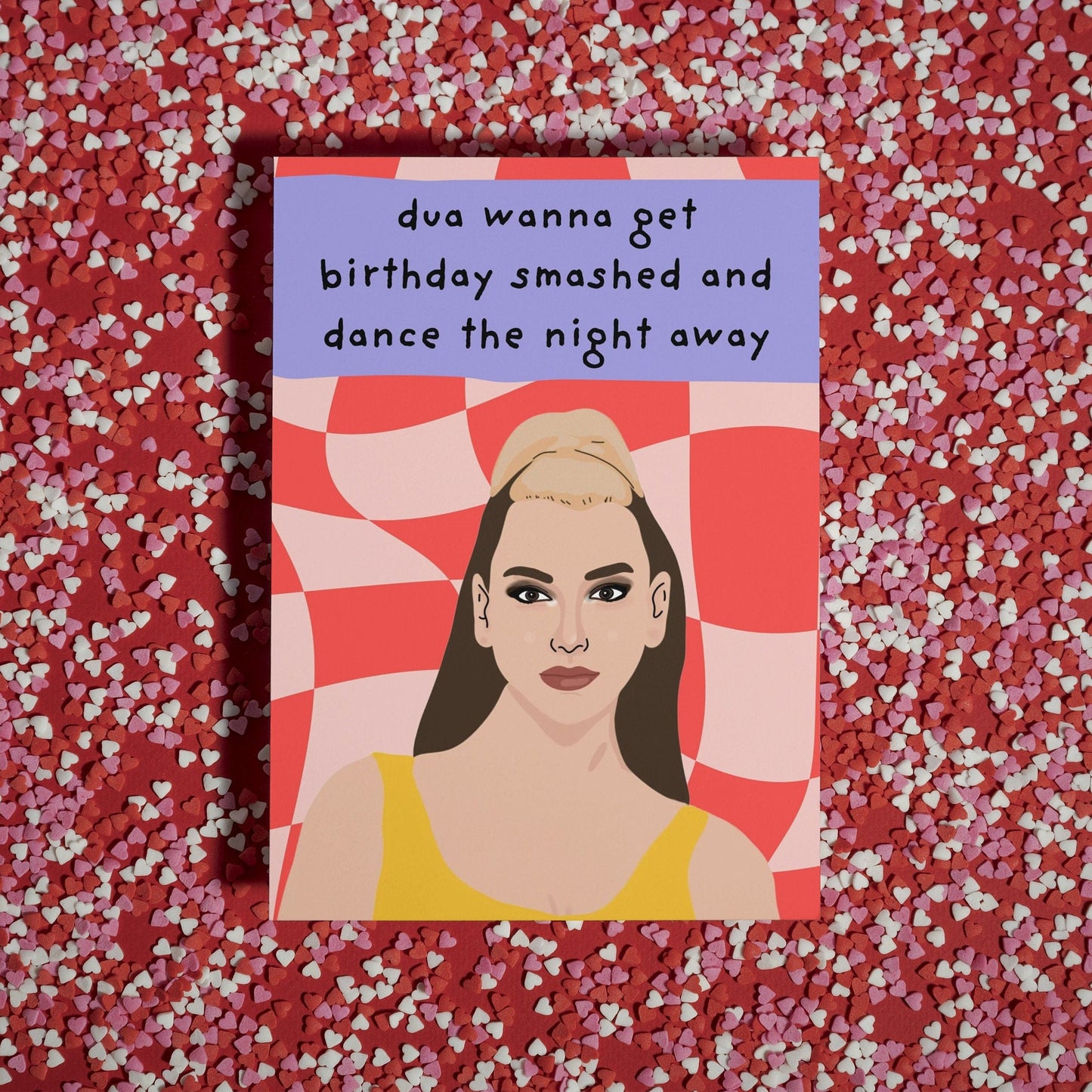 Funny Dua Lipa Pop Music Singer Birthday Card - Unique Musician Inspired Greeting Card - For her, For him, For Dua Lipa fans