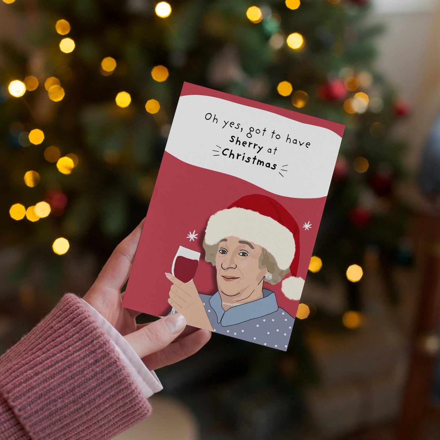 The Royle Family funny Nana Nan Norma Sherry at Christmas Christmas Card - for Royle Family Fans
