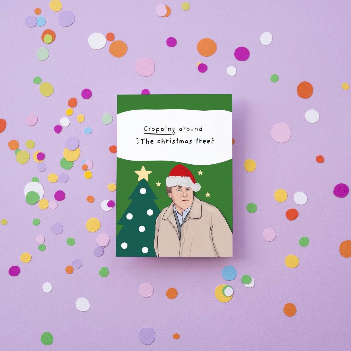 Funny Roy Cropper Coronation Street Leicester City fan Christmas Tree Pun Card - 'Rocking Around the Christmas Tree For him for her