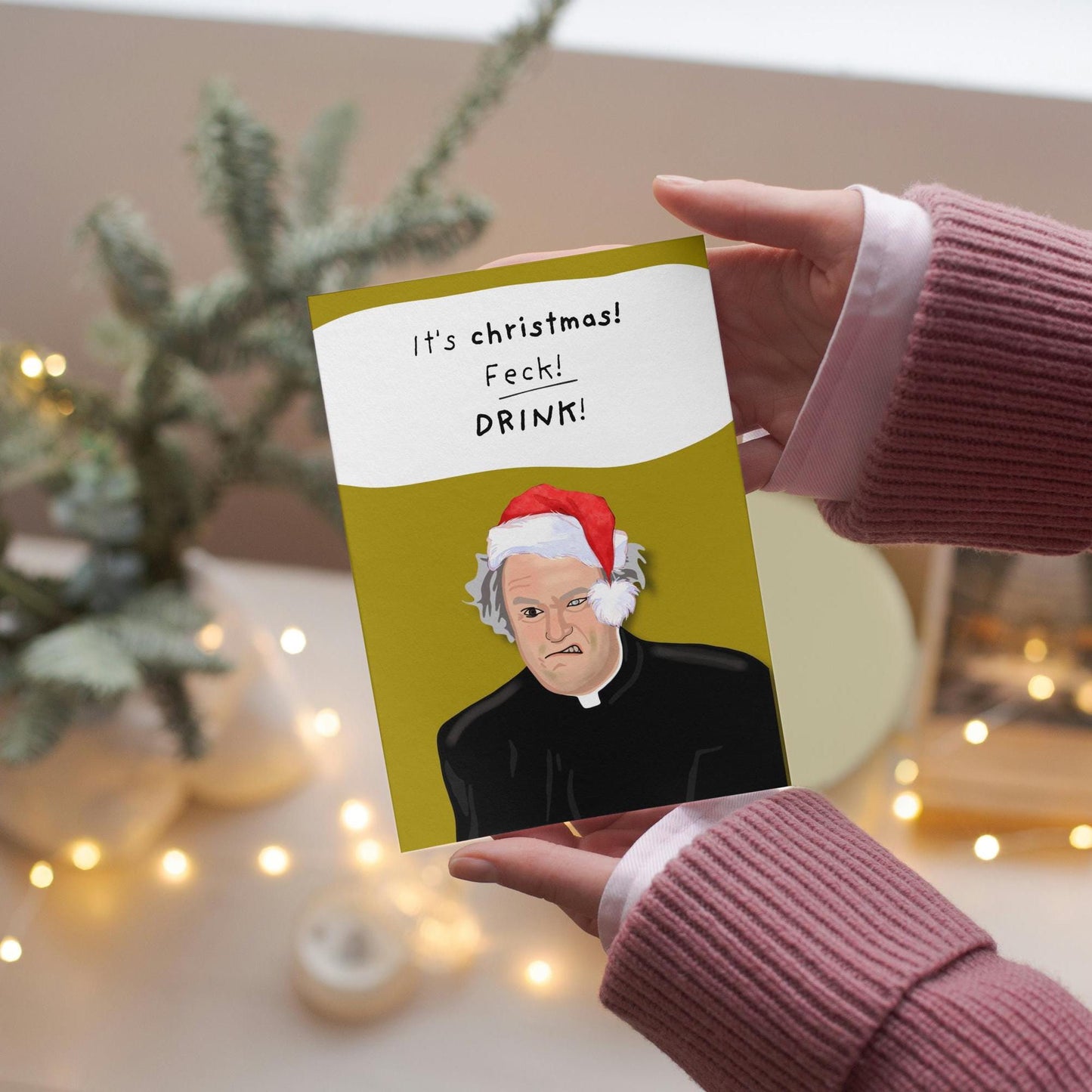 Funny Father Ted Father Jack Alcohol Inspired Rude Christmas Card for adults for friends for family for him for father ted fans for her