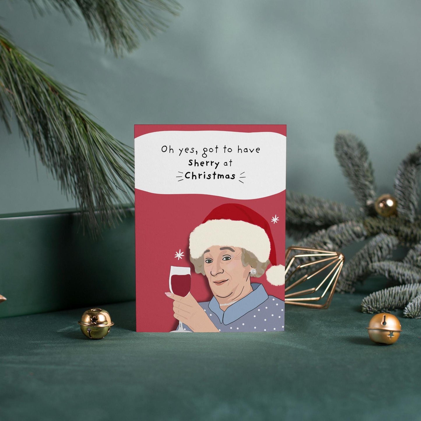 The Royle Family funny Nana Nan Norma Sherry at Christmas Christmas Card - for Royle Family Fans