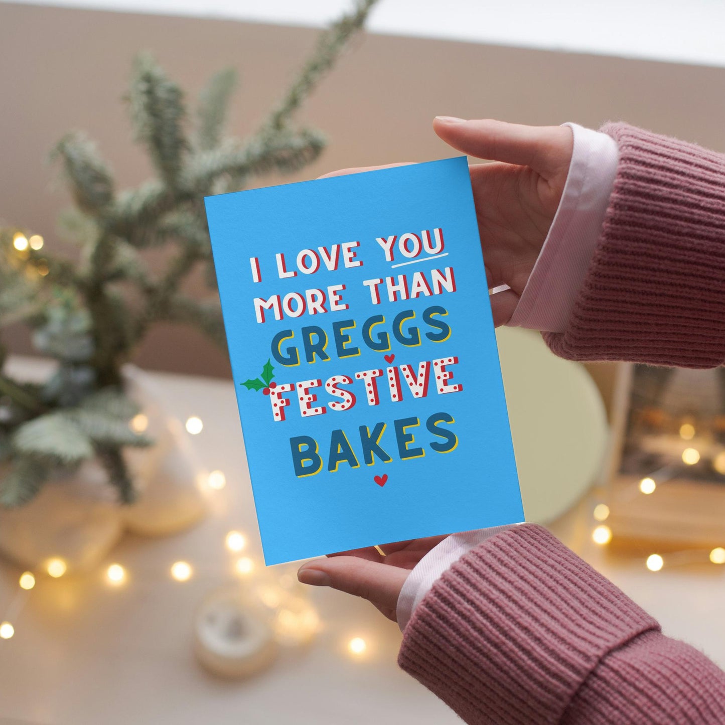 Greggs Delicious Festive Bake pasty Christmas Card Christmas Food For him for her for them for christmas for friends for all