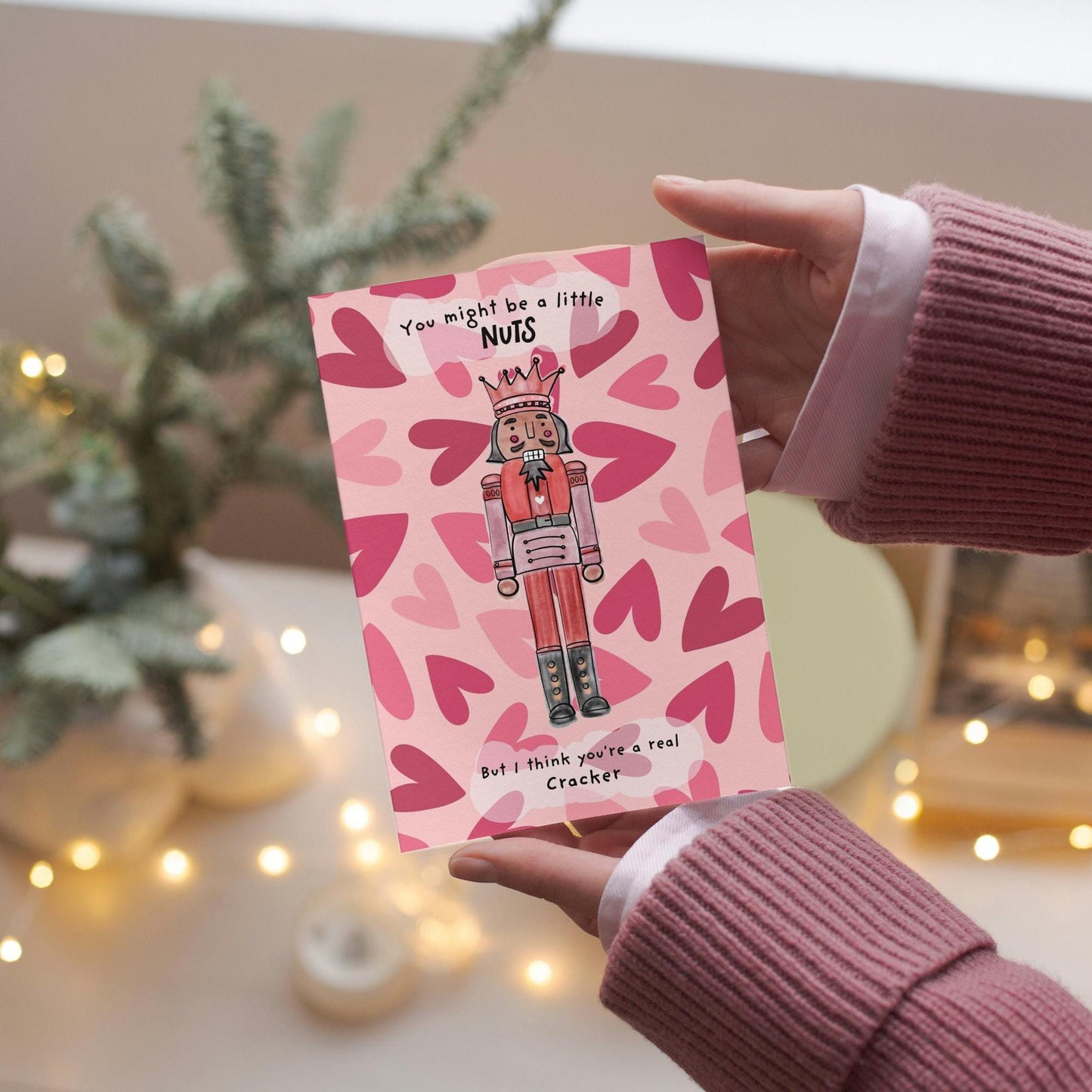 Cute Christmas Nutcracker Pun Card, Perfect for Girlfriend, Boyfriend, Husband, Wife, Funny Holiday Card Design, Unique Christmas Greeting