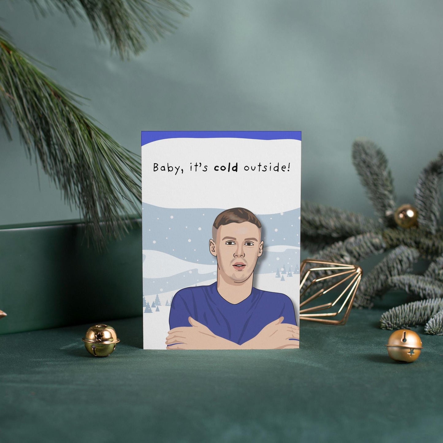 Cole Palmer, Chelsea fc, " baby it's cold outside" football Christmas Greeting Card - Gift for Chelsea supporter, for him, for her