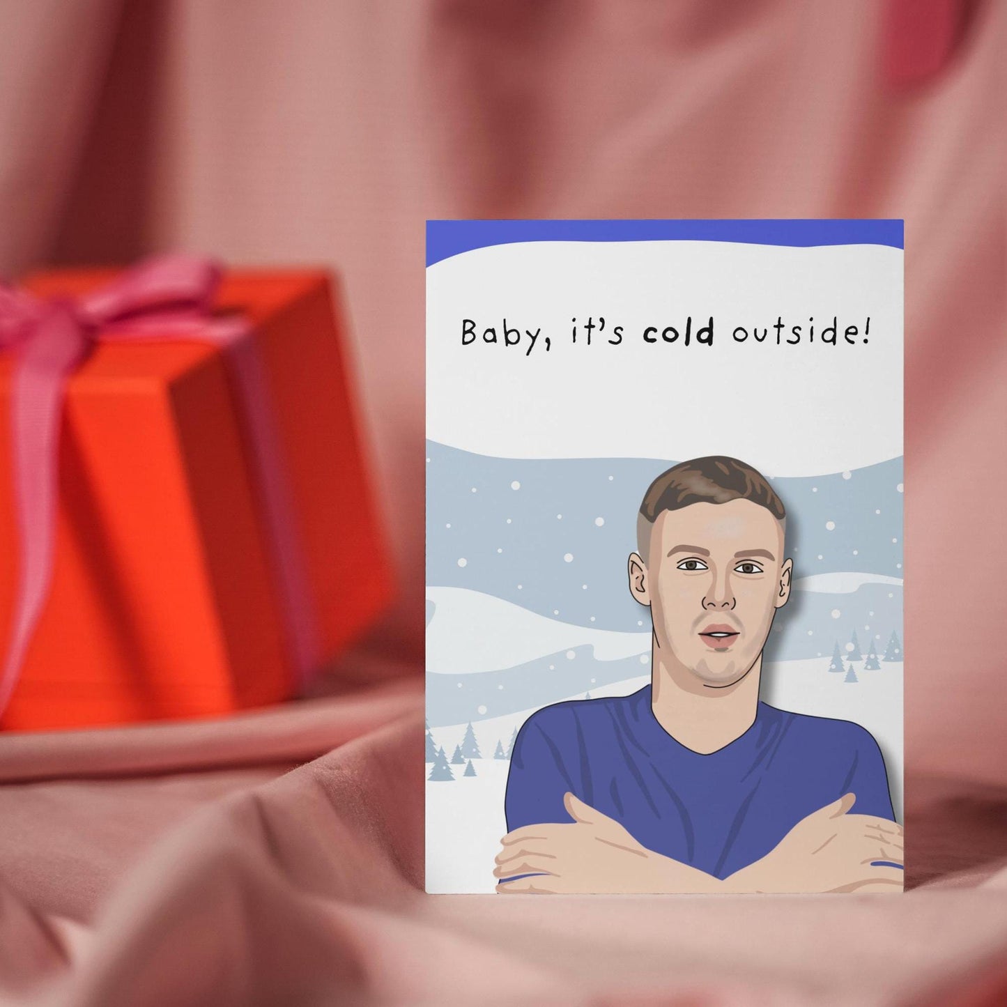 Cole Palmer, Chelsea fc, " baby it's cold outside" football Christmas Greeting Card - Gift for Chelsea supporter, for him, for her