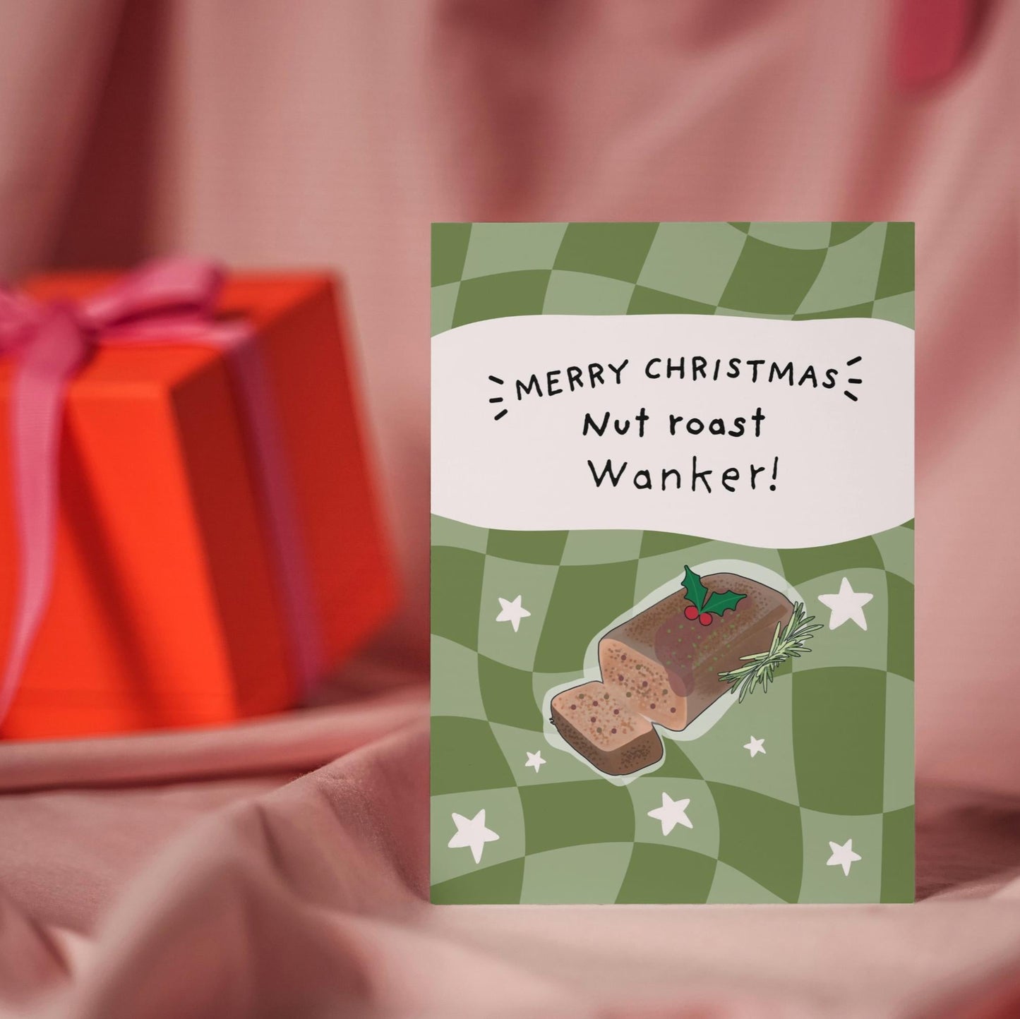 Nut roast Vegetarian Vegan Christmas dinner Funny Rude Card for vegetarians For vegans For him For her For friend For them Jay Inbetweeners