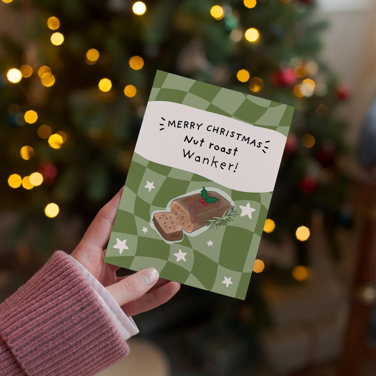 Nut roast Vegetarian Vegan Christmas dinner Funny Rude Card for vegetarians For vegans For him For her For friend For them Jay Inbetweeners