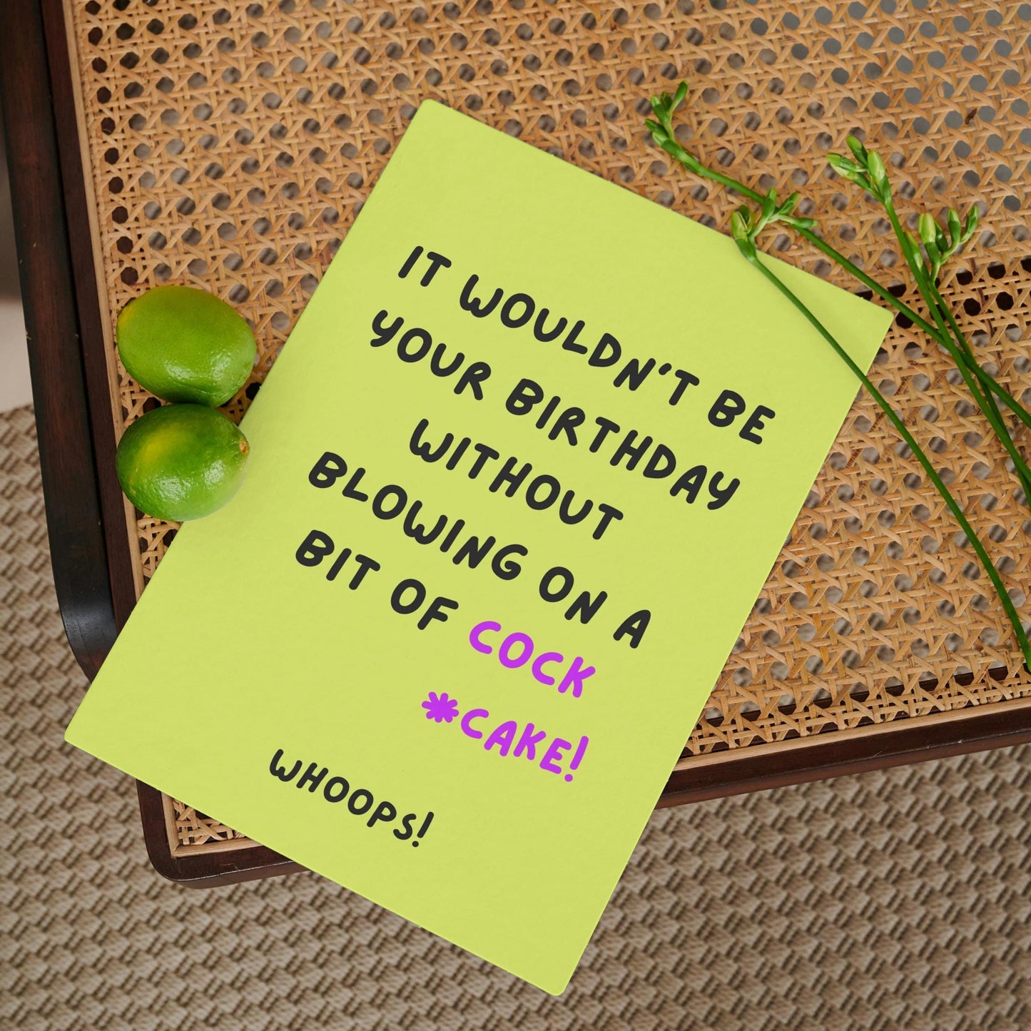 Unique Rude Cock Auto-Correct Birthday Card - Sarcastic Humour for Birthday Celebrations