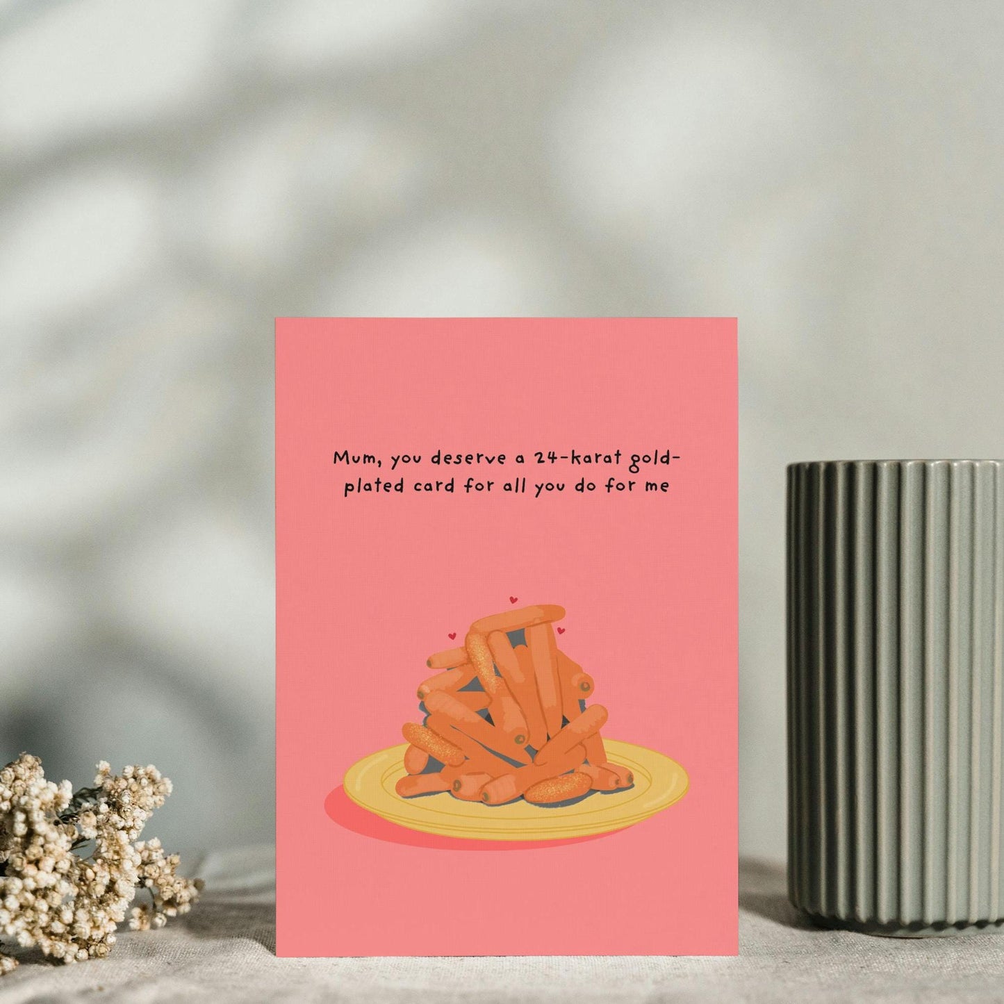 24 Karat Gold Plated Card, Humorous Mother's Day Card, Unique Gift for Mum