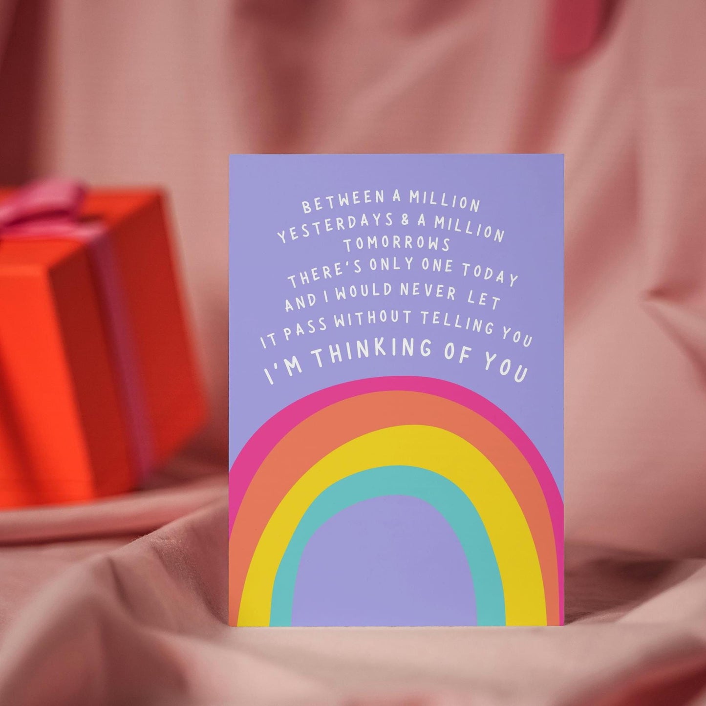 Heartfelt Rainbow Words of Comfort Sympathy Card - Death Anniversary Card - Uplifting Remembrance Greeting