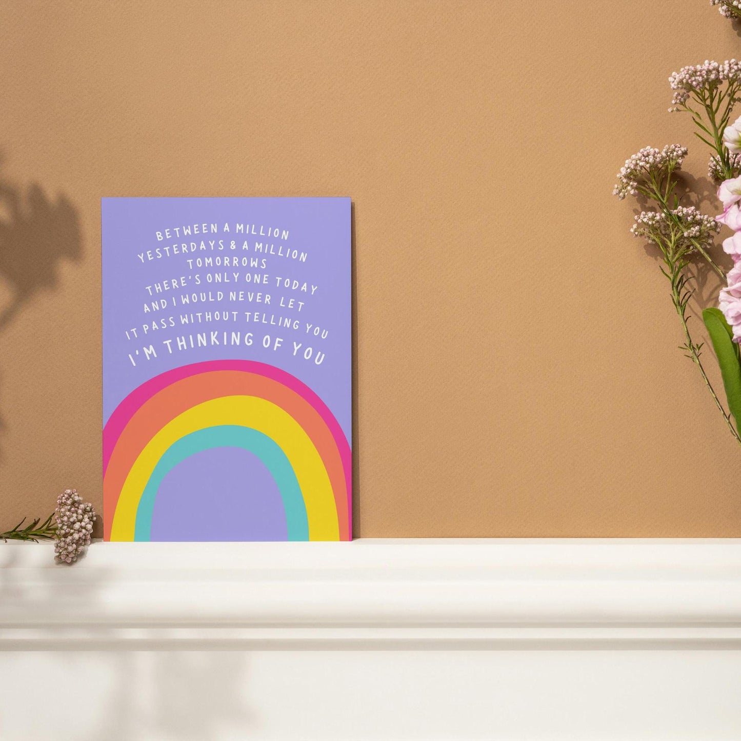 Heartfelt Rainbow Words of Comfort Sympathy Card - Death Anniversary Card - Uplifting Remembrance Greeting
