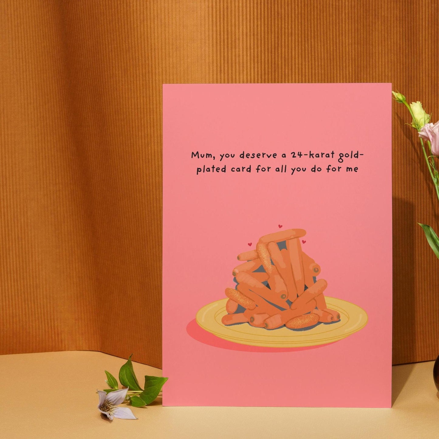 24 Karat Gold Plated Card, Humorous Mother's Day Card, Unique Gift for Mum