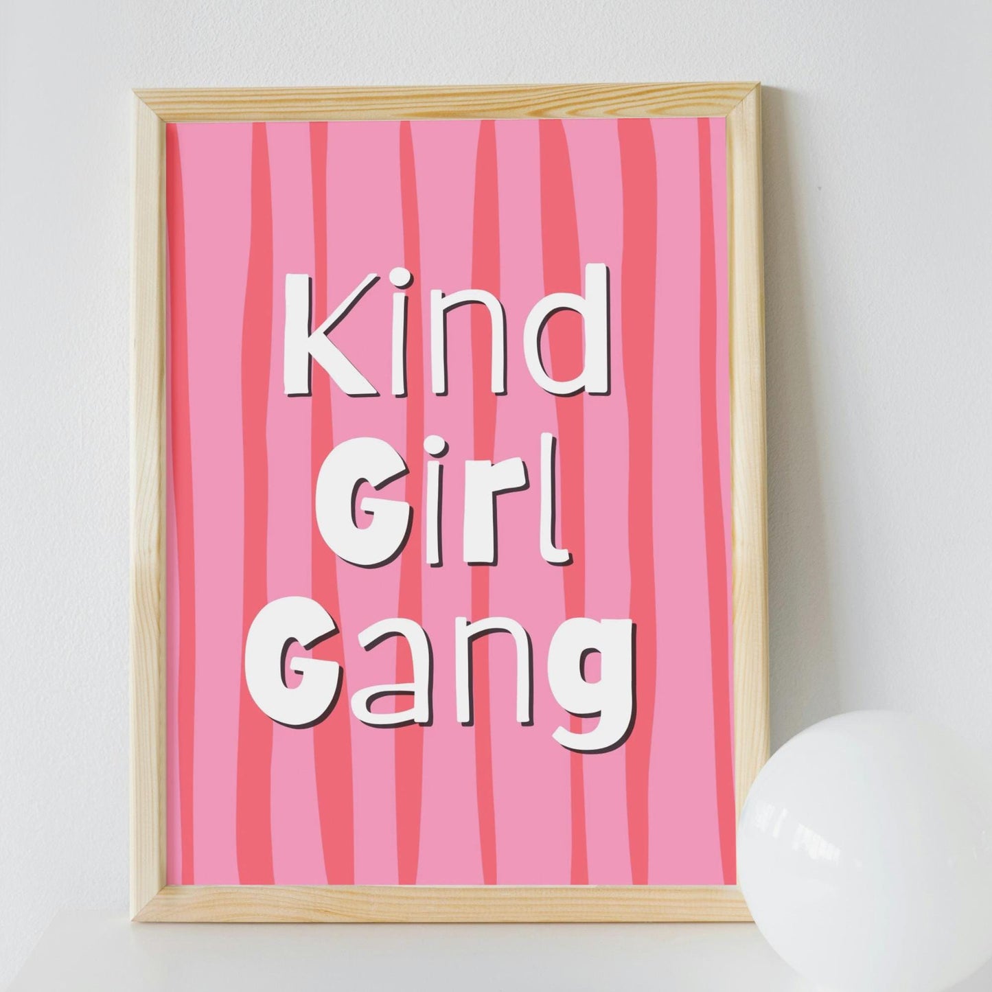 Kind Girl Gang Bedroom Print | Instant Digital Download | High-Quality A4 Kids Quote Wall Art | empowering Wall Decor for Bedroom Wall